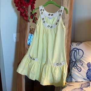 Boutique Pixie Grommet Mini Dress Swim Coverup Yellow Sz M